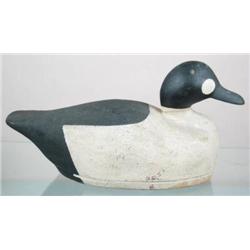 Hollow golden eye drake decoy made by Mr. Stetson