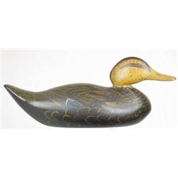 Peterson Factory black duck decoy nicely repainte