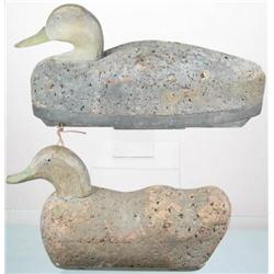 Lot of two decoys. A cork body oversized Atlantic