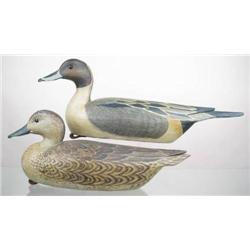 Pair of classic pintail decoys by Grayson Chesser