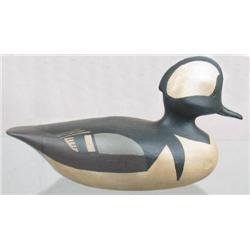 Hooded merganser drake decoy in XOC by Fred Dobbi