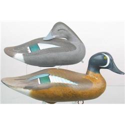 Lot of two blue wing teal decoys in XOP. A drake 