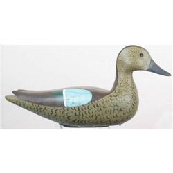 Blue wing teal decoy with split wings, alert post