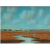 Image 1 : Oil on board, 12 in. x 16 in., of a fall marsh sc