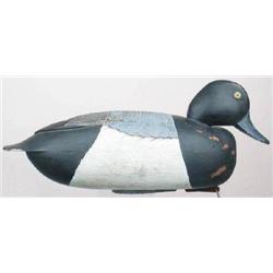 Hollow Delaware River bluebill drake decoy with t