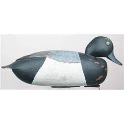 Hollow Delaware River bluebill drake decoy with t