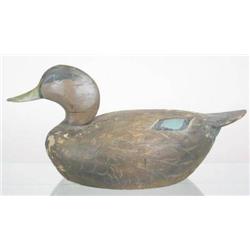 Turned head balsa black duck decoy in the Ward Br