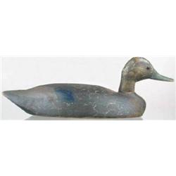 Solid body oversize black duck decoy by William E