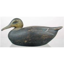 Very sculptural hollow black duck by Lonnie Ganun