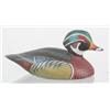 Image 1 : Miniature wood duck drake decoy model. Gummed pap