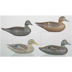 Four miniature ducks by Bob Jobes.  In XOC. (deco