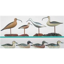 Lot of eight miniature decoys in the Mason Factor