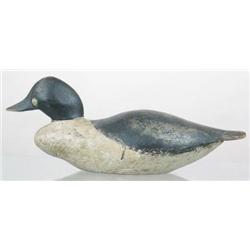 EARLY Golden eye drake decoy with painted eyes at