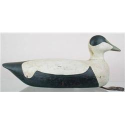 Solid body eider drake decoy from Bar Harbor, Por