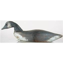 Primitive swimming Canada goose decoy from PEI in