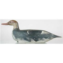 Rare solid body, red breasted merganser hen decoy