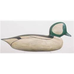 Bufflehead drake with carved painted eyes branded