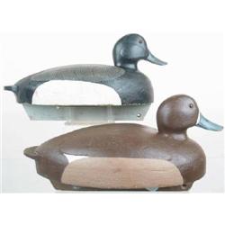 Pair of working bluebill decoys by Harvey Robbins