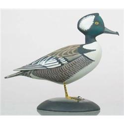 Larger miniature hooded merganser drake  signed H