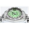 Image 5 : Rolex Ladies Stainless Steel Green Pyramid Diamond Datejust Wristwatch