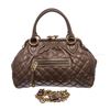 Marc Jacobs Taupe Quilted Leather Stam Satchel Handbag