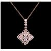 Image 1 : 1.75 ctw Diamond Pendant With Chain - 14KT Rose Gold