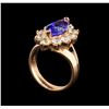 Image 4 : 14KT Rose Gold 3.48 ctw Tanzanite and Diamond Ring