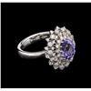 Image 1 : 2.18 ctw Tanzanite and Diamond Ring - 14KT White Gold