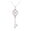 Image 1 : Tiffany and Company 0.41 ctw Diamond Key Pendant with Chain - Platinum and 14KT