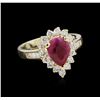 Image 1 : 1.53 ctw Ruby and Diamond Ring - 14KT Yellow Gold