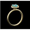 Image 4 : 0.82 ctw Apatite and Diamond Ring - 14KT Yellow Gold