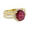 Image 1 : 5.42 ctw Ruby and Diamond Ring - 18KT Yellow Gold