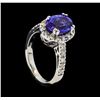 Image 4 : 2.91 ctw Tanzanite and Diamond Ring - 14KT White Gold