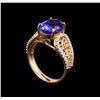 Image 4 : 14KT Rose Gold 3.82 ctw Tanzanite and Diamond Ring