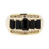 Image 2 : 2.30 ctw Onyx and Diamond Ring - 14KT Yellow Gold