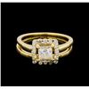 Image 2 : 14KT Yellow Gold 0.91 ctw Diamond Wedding Set