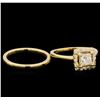 Image 4 : 14KT Yellow Gold 0.91 ctw Diamond Wedding Set