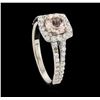 Image 4 : 0.80 ctw Morganite and Diamond Ring - 18KT White Gold