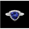 Image 2 : 14KT White Gold 1.95 ctw Tanzanite and Diamond Ring