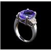 Image 4 : 14KT White Gold 8.25 ctw Tanzanite and Diamond Ring