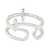 Image 3 : 0.20 ctw Diamond Double Cross Motif Toe Cuff Ring - 14KT White Gold