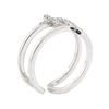 Image 4 : 0.20 ctw Diamond Double Cross Motif Toe Cuff Ring - 14KT White Gold