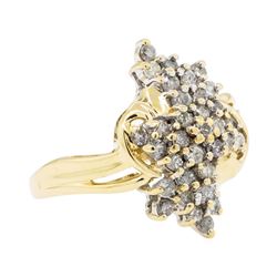 1.00 ctw Diamond Cluster Ring - 14KT Yellow Gold