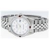 Image 4 : Rolex Mens Stainless Steel White Diamond & Ruby 36MM Datejust Wristwatch