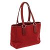 Image 2 : Gucci Red GG Canvas Leather Tote Bag