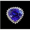 Image 2 : GIA Cert 28.94 ctw Tanzanite and Diamond Ring - 14KT White Gold