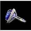 Image 3 : GIA Cert 28.94 ctw Tanzanite and Diamond Ring - 14KT White Gold