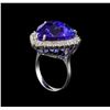 Image 4 : GIA Cert 28.94 ctw Tanzanite and Diamond Ring - 14KT White Gold