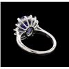 Image 3 : 3.45 ctw Tanzanite and Diamond Ring - 14KT White Gold