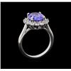 Image 4 : 3.45 ctw Tanzanite and Diamond Ring - 14KT White Gold